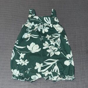 Floral Green Baby Romper